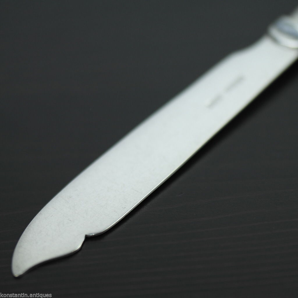 Antikes, versilbertes Messer mit Perlmutt- und Perlmuttgriff, britisches Empire