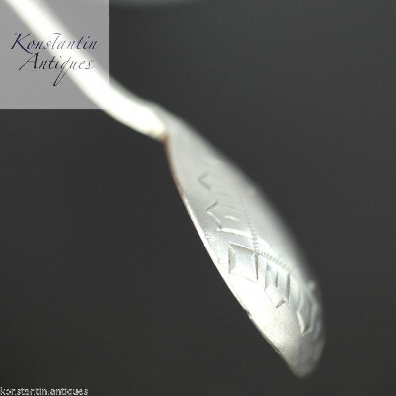 Antigua cuchara de plata maciza de 1894 Imperio Ruso 84 Té Café