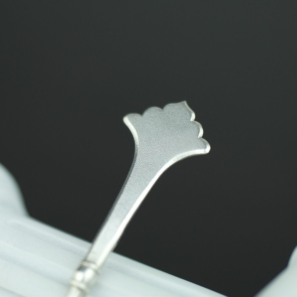 Antique ornamented solid silver candy spoon Russian Empire Emperor Nicolas II