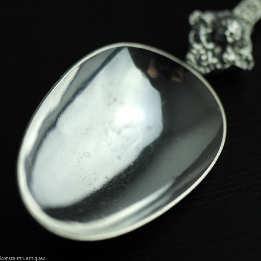 Cuchara de unción grande de plata de ley HANAU antigua del siglo XIX