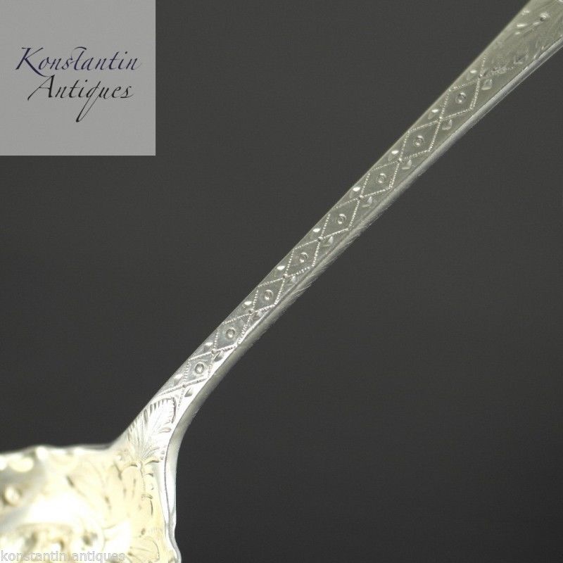 Antigua cuchara de bayas de plata de ley de 1903 Birmingham Nora Victoriana