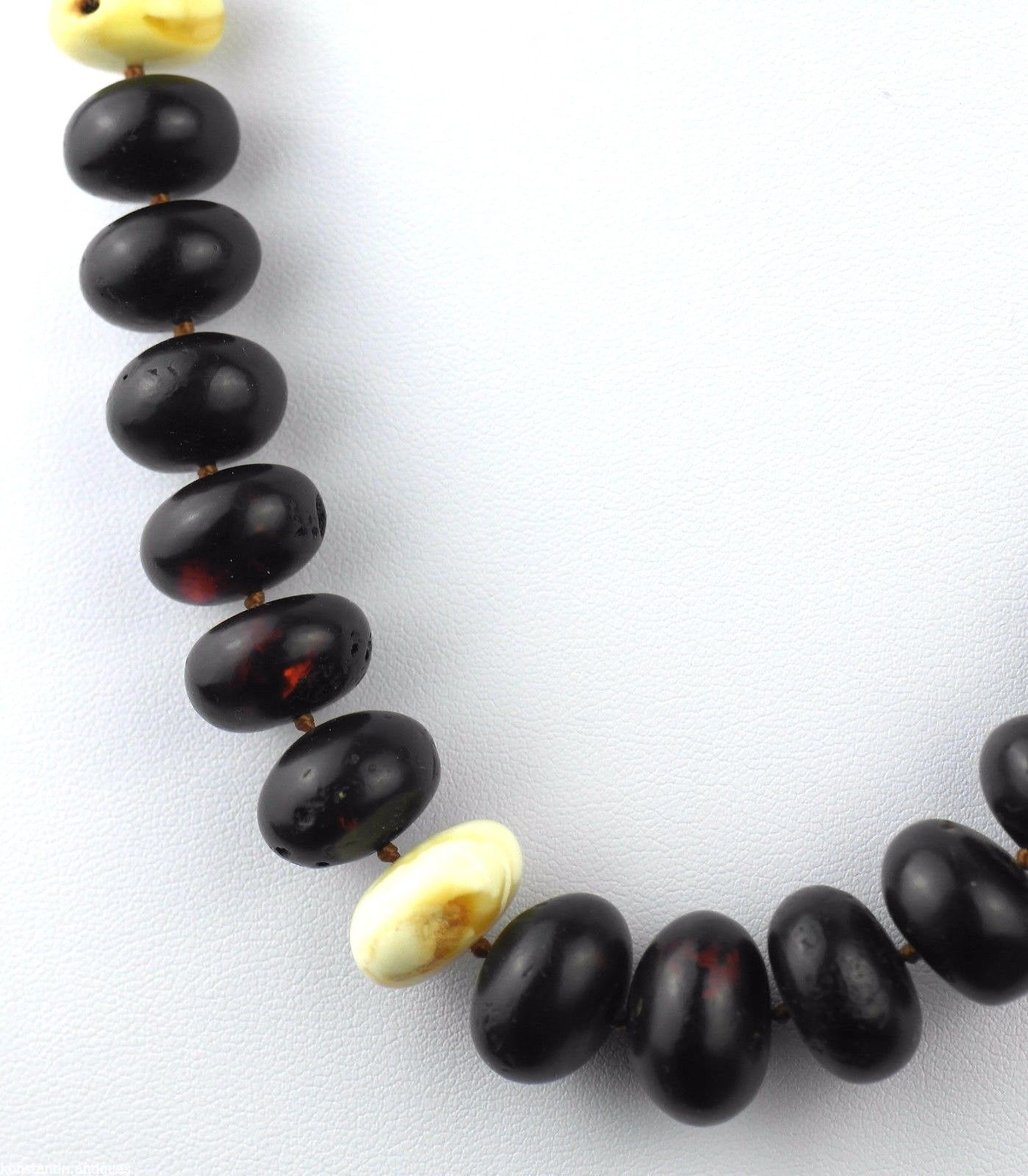 Genuine Baltic Amber beads necklace White egg yolk Dragon blood