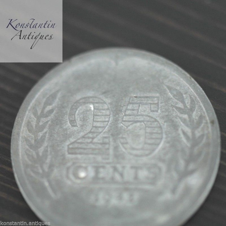 Jahrgang 1941 Münze 25 Cent Niederlande altes Geschenk