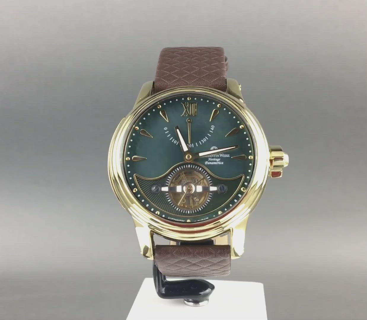Constantin Weisz Edition Heritage Panamerica Automatische vergoldete Armbanduhr