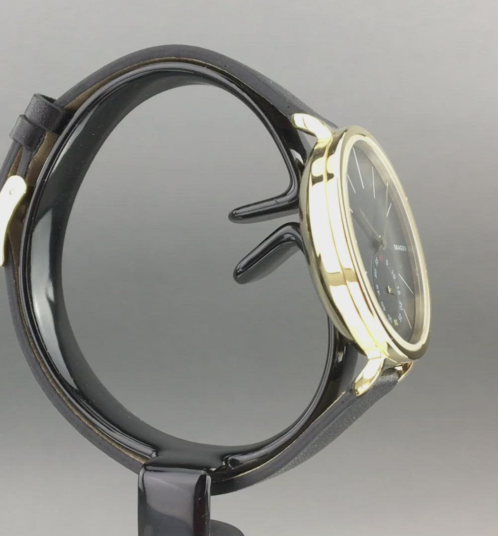 Reloj de pulsera Skagen Hagen chapado en oro con correa