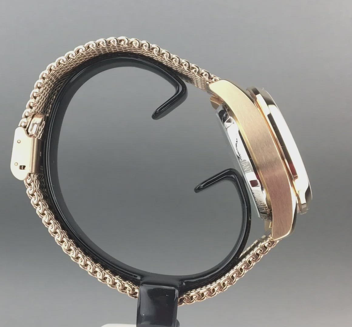 Constantin Weisz Automatic Double heart gold plated wrist watch with bracelet