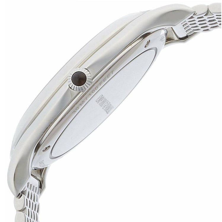 Emporio Armani Swiss GMT Reloj de pulsera para hombre estilo malla con pulsera de acero inoxidable