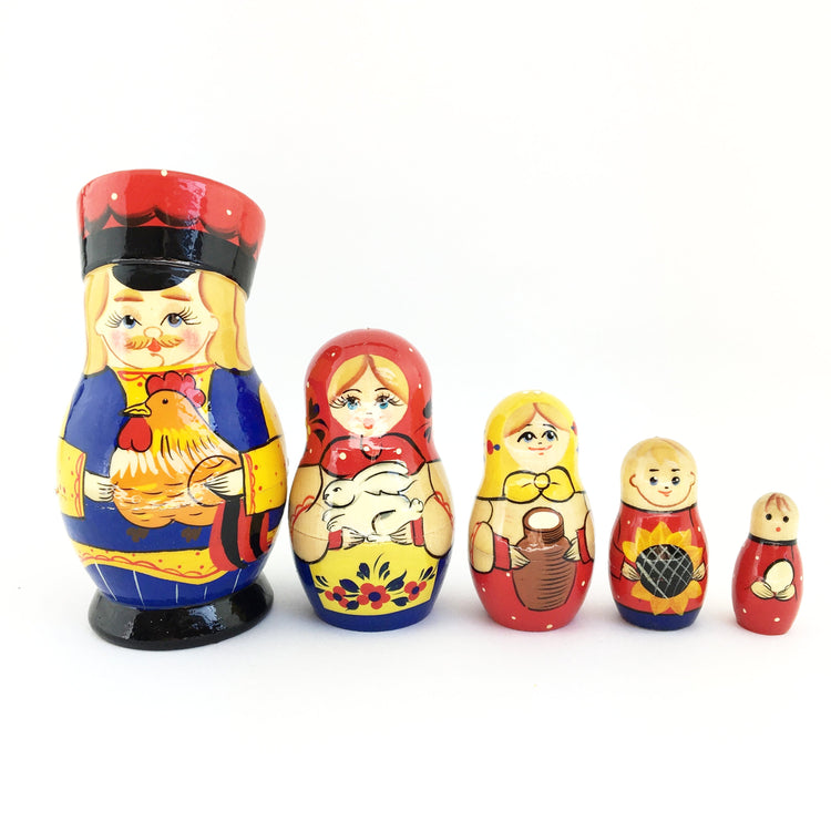 Original russische Puppe Matroschka fünf in einem