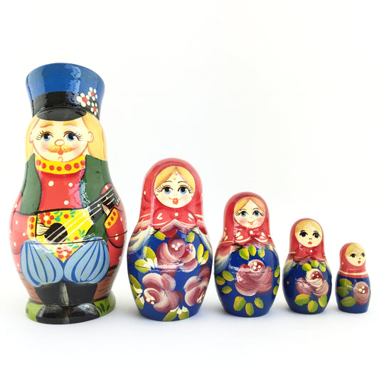 Muñeca rusa original Matryoshka cinco en uno