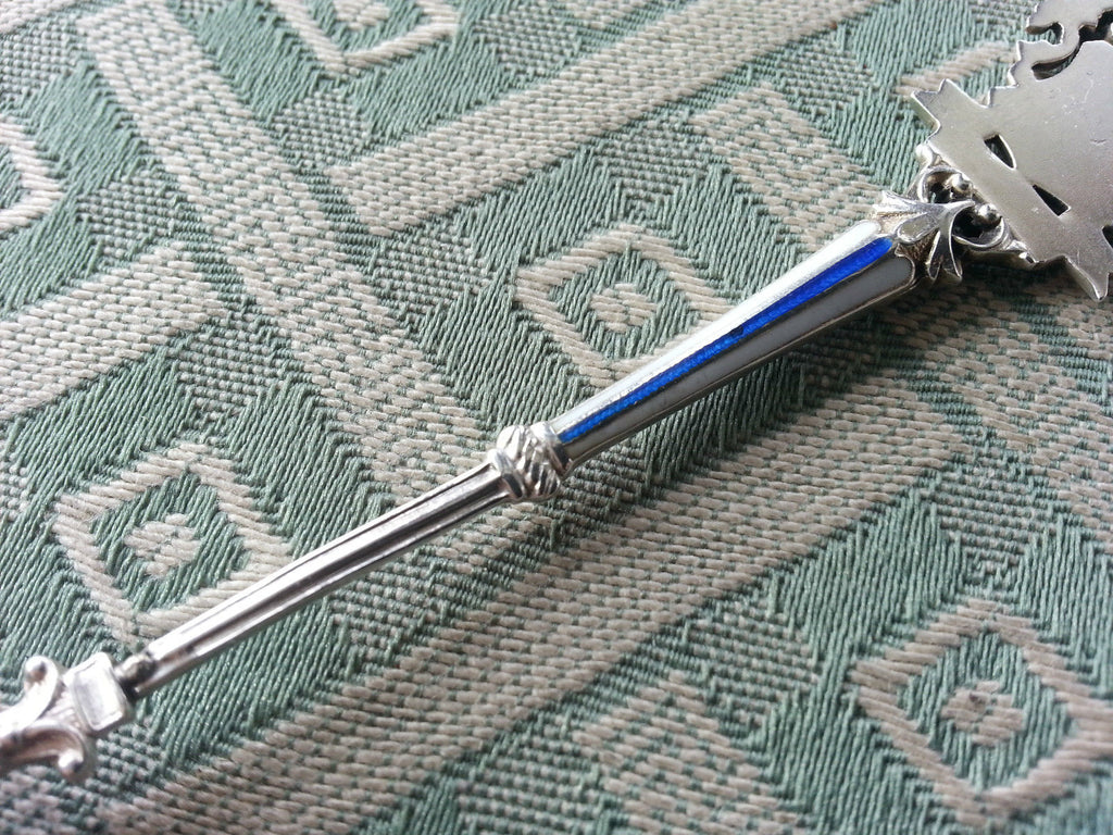 Emaille-Löffel aus massivem Silber, WIESBADEN, Deutschland, 800 
