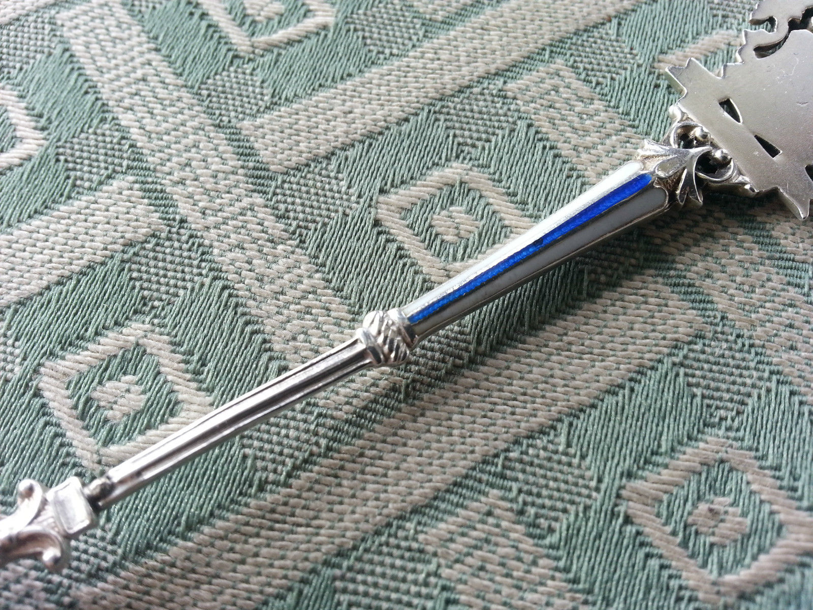 Emaille-Löffel aus massivem Silber, WIESBADEN, Deutschland, 800 