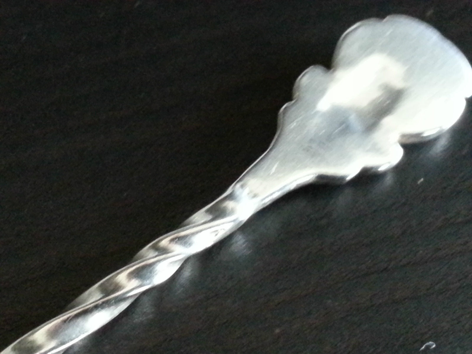 Antique 1901 solid silver coin spoon salt mustard quarter Rupee India British Empire