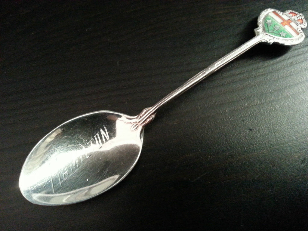 Antiker Emaille-Löffel aus Sterlingsilber von Hamilton BMco Canada