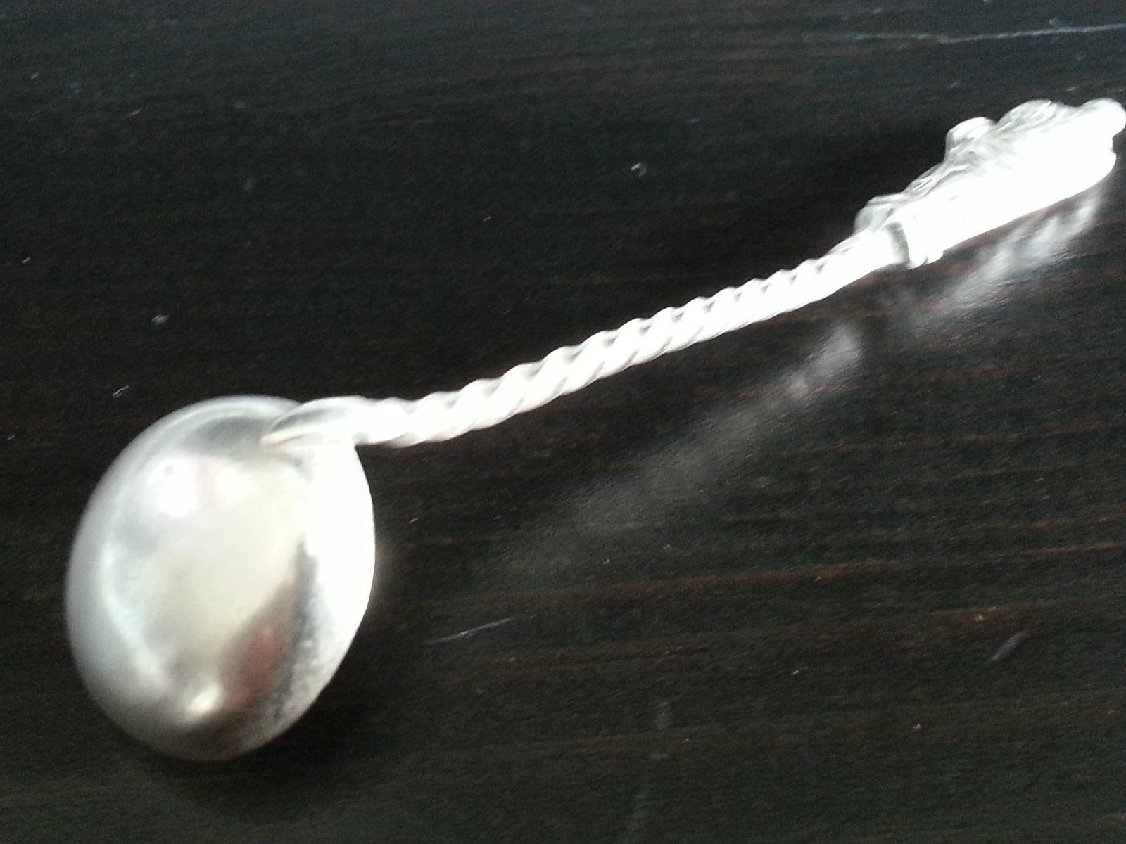 Antique 1881 sterling silver spoon apostle salt mustard great Victorian