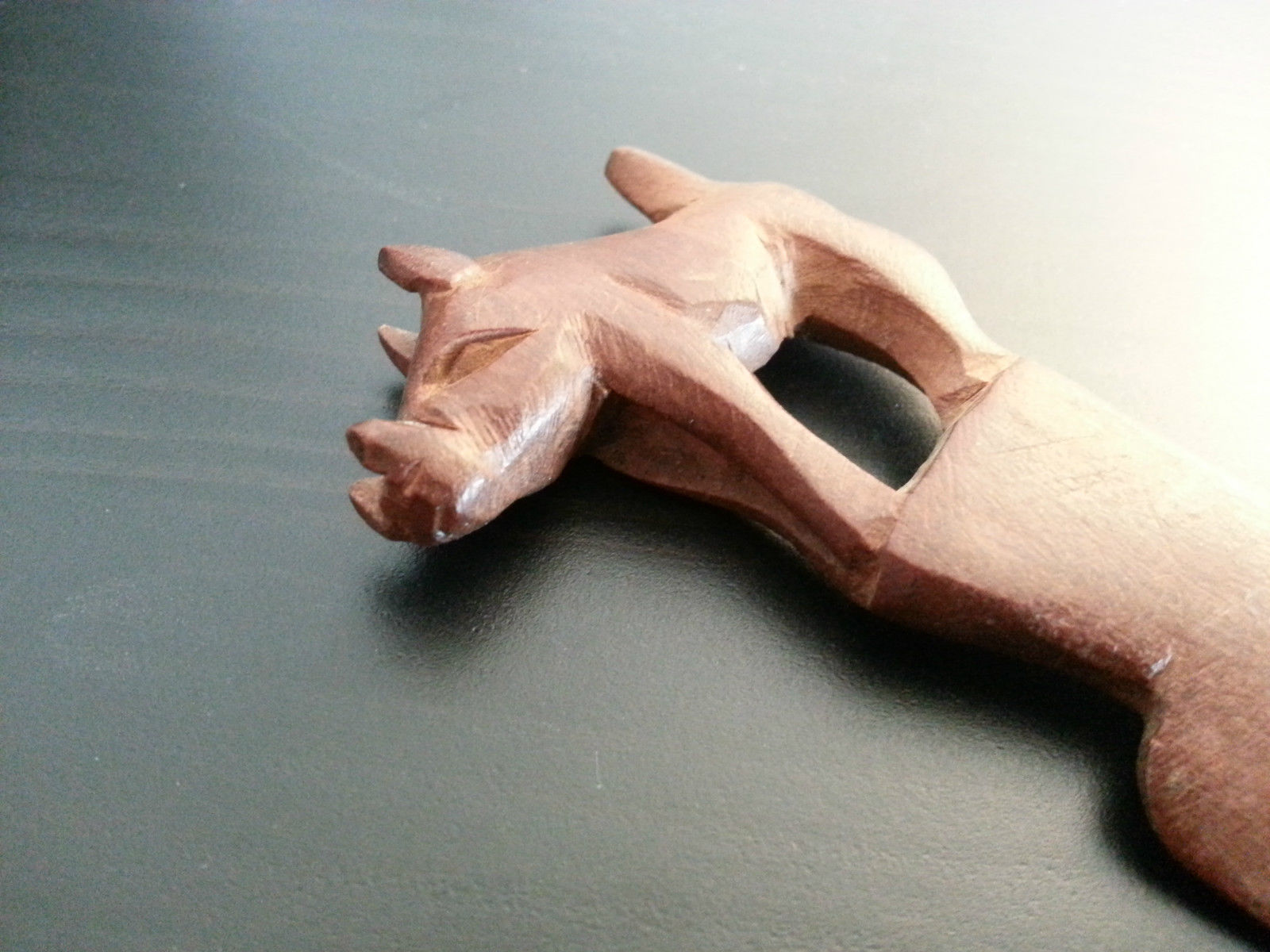 Antique solid wood letter opener boar on the top British Empire