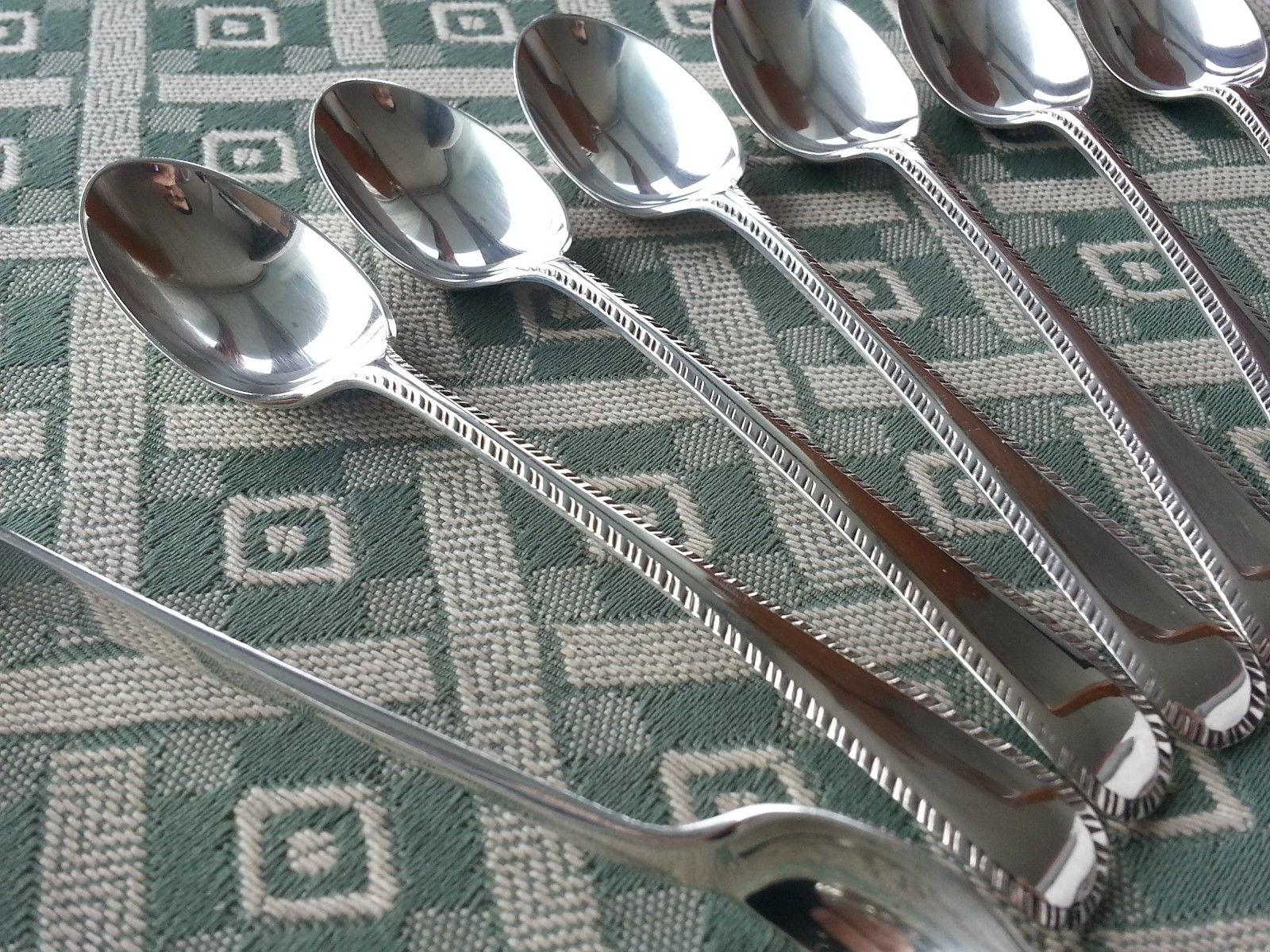Antique 1897 sterling silver set of spoons and tongs James Deakin and Sons British Empire