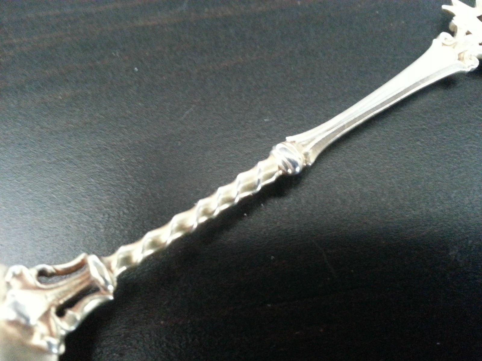 Antique enamel gold plated sterling silver spoon Brussels Belgium 800