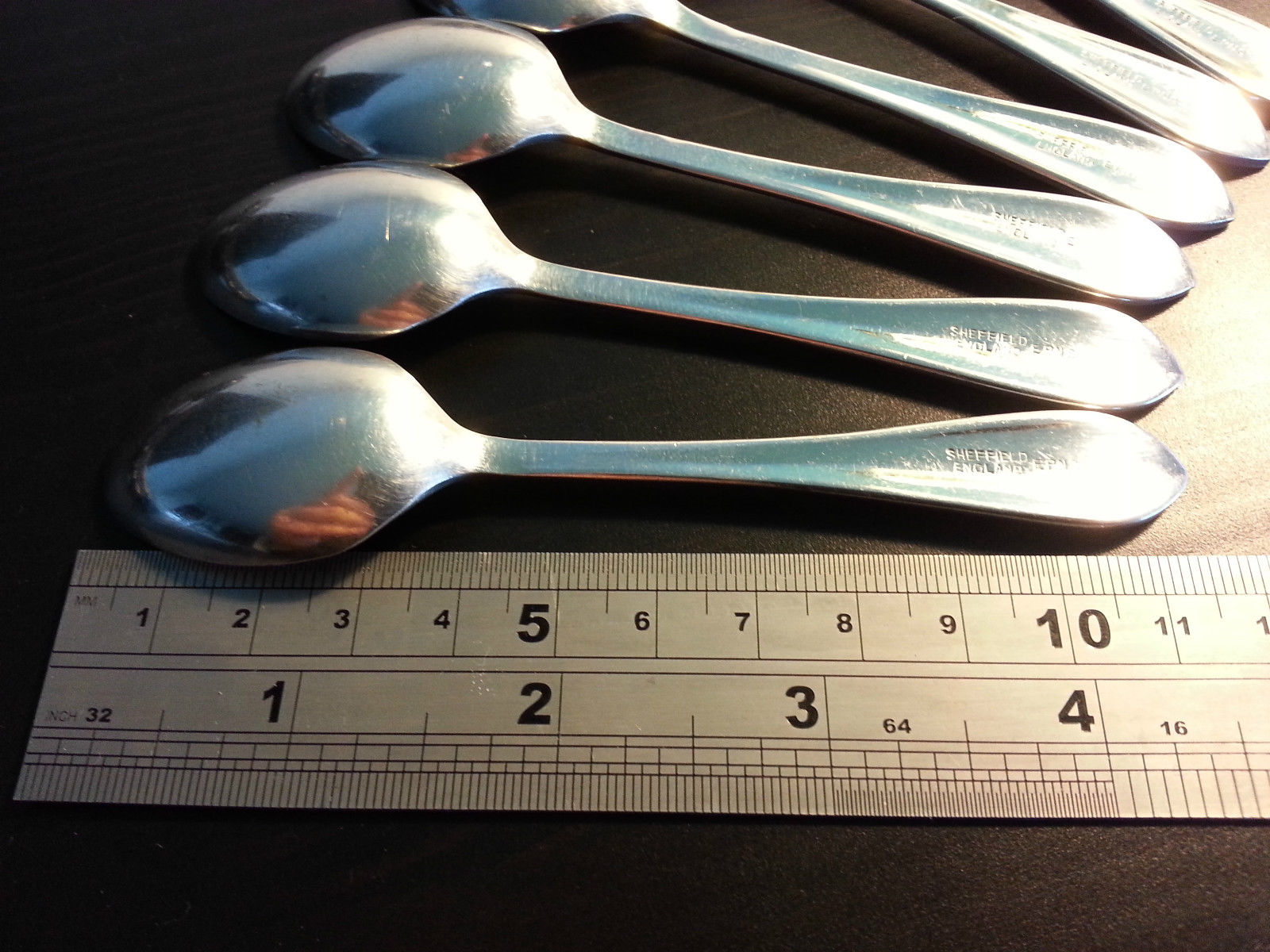 Antique silver plated tea set of six spoons British Empire Sheffield