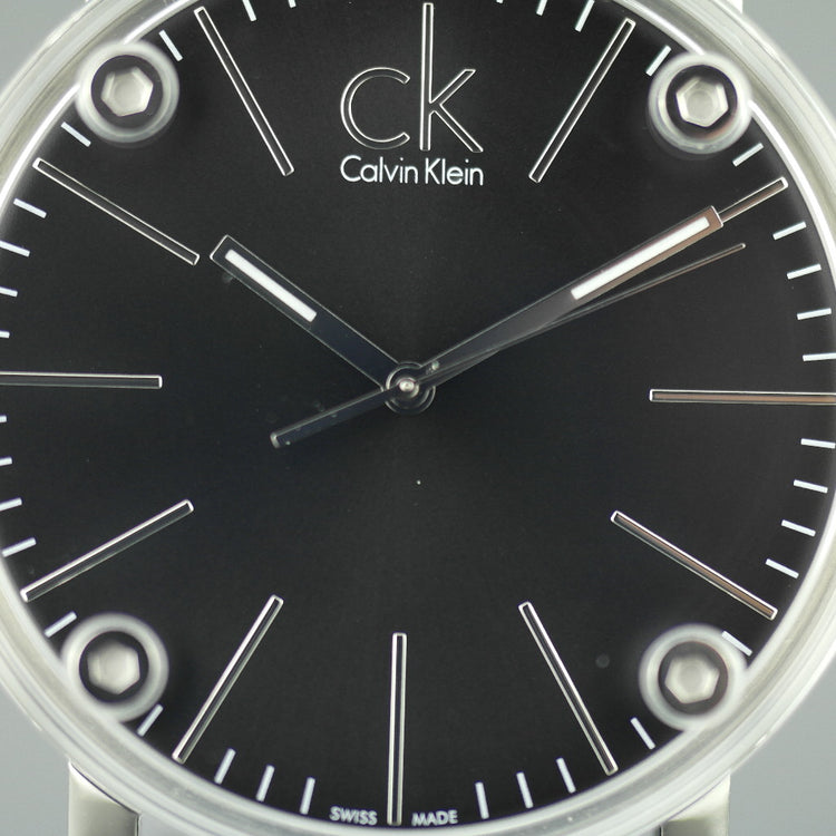 Calvin Klein Cogent Black Dial Swiss Gents wrist watch with black leather band