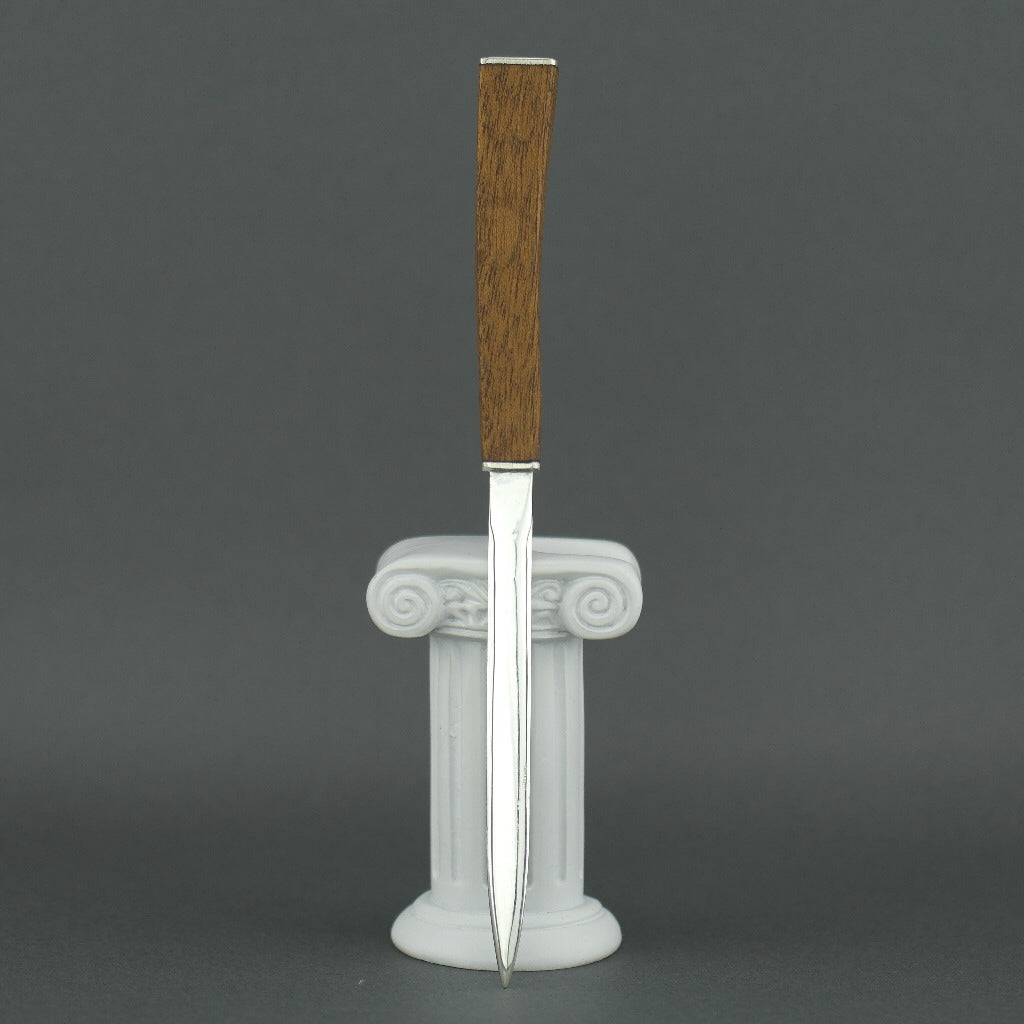 Elegant sterling silver letter opener with solid wood handle maked DIM made in London GCK