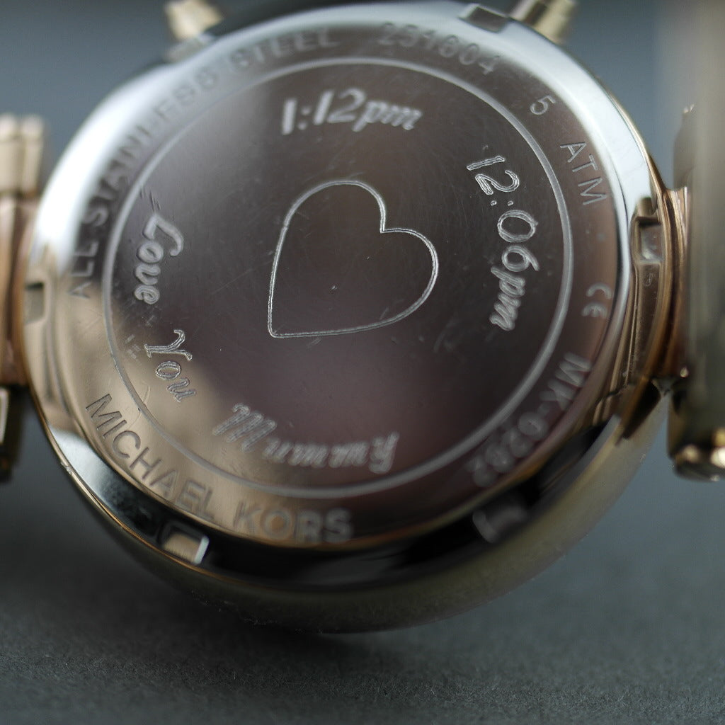 Michael Kors Sawyer Swiss made Gold Plated Ladies wristwatch with Nacre and Crystal Pave Dial