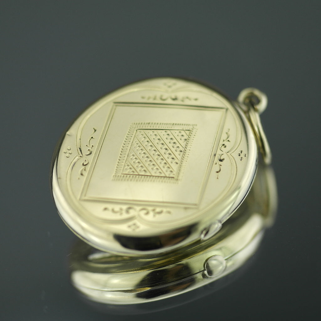 Antique 56 gold pendant locket pyramid sapphire and 12 diamonds Russian Empire