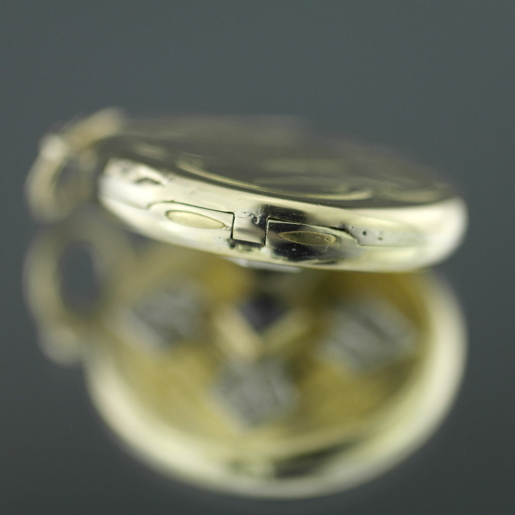 Antique 56 gold pendant locket pyramid sapphire and 12 diamonds Russian Empire