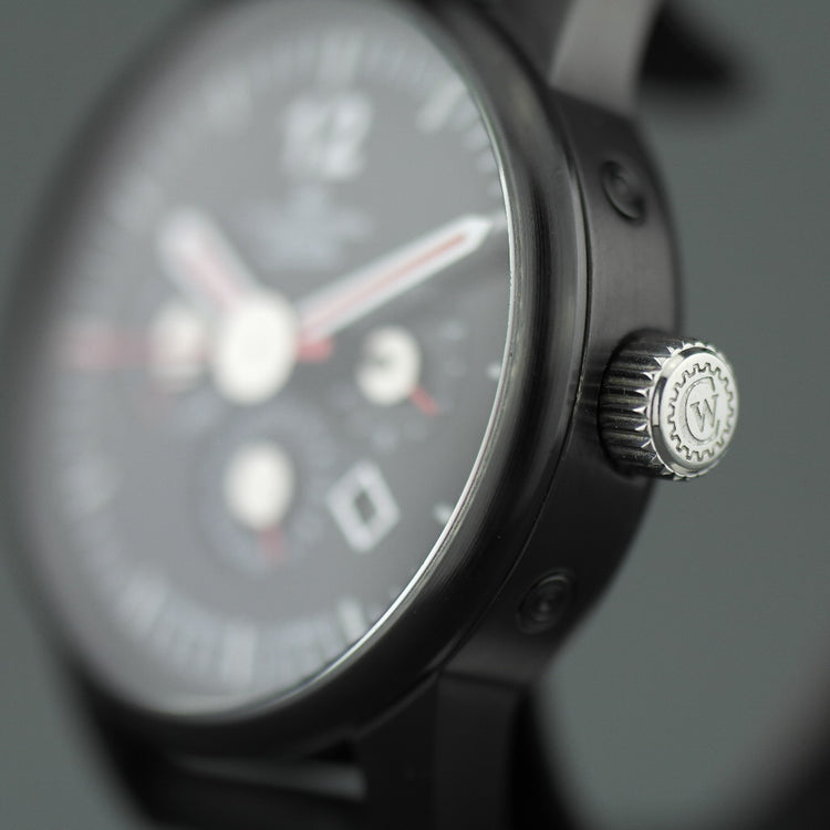 Constantin Weisz Automatik-Armbanduhr im Militärstil mit Datum und Lederarmband