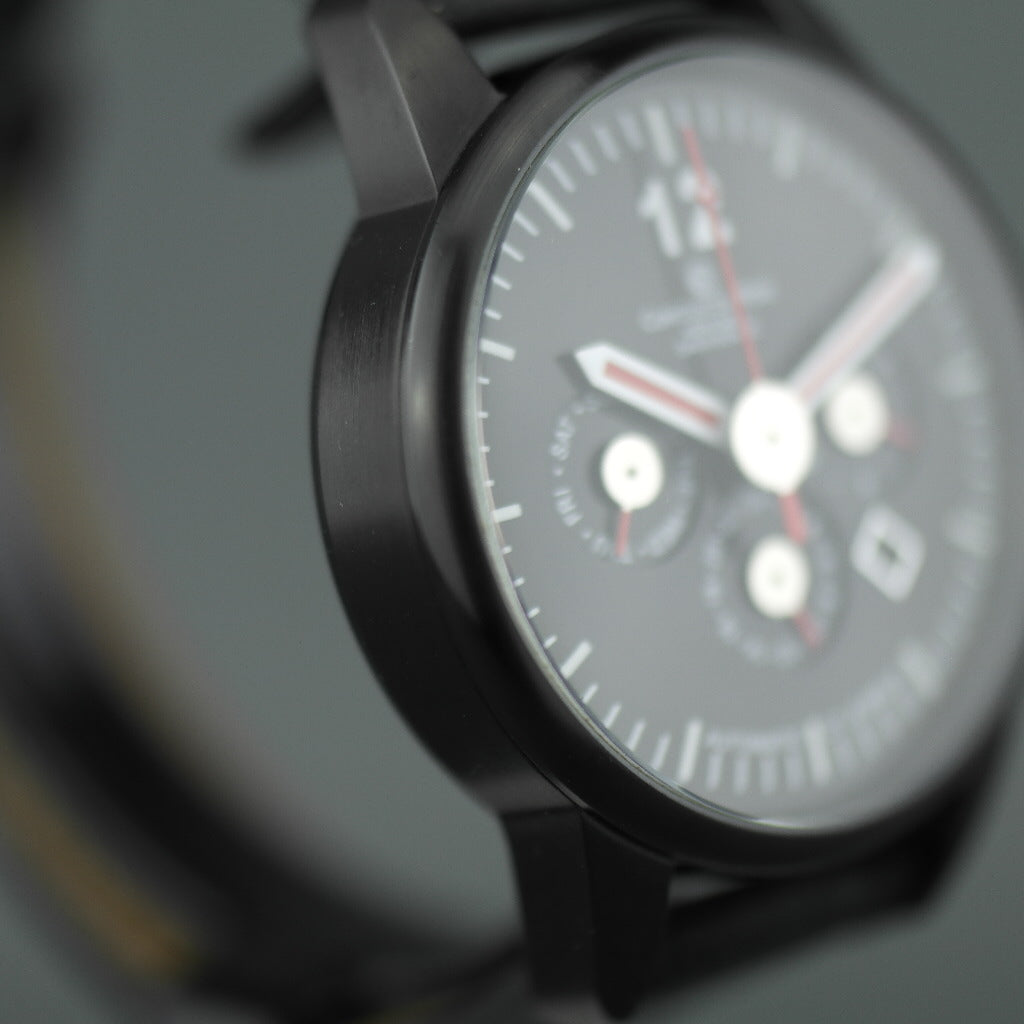 Constantin Weisz Automatik-Armbanduhr im Militärstil mit Datum und Lederarmband