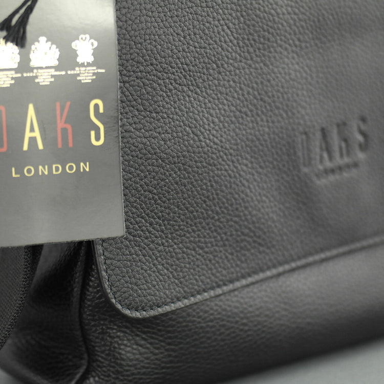 DAKS London Bolso bandolera para hombre cuero italiano genuino negro