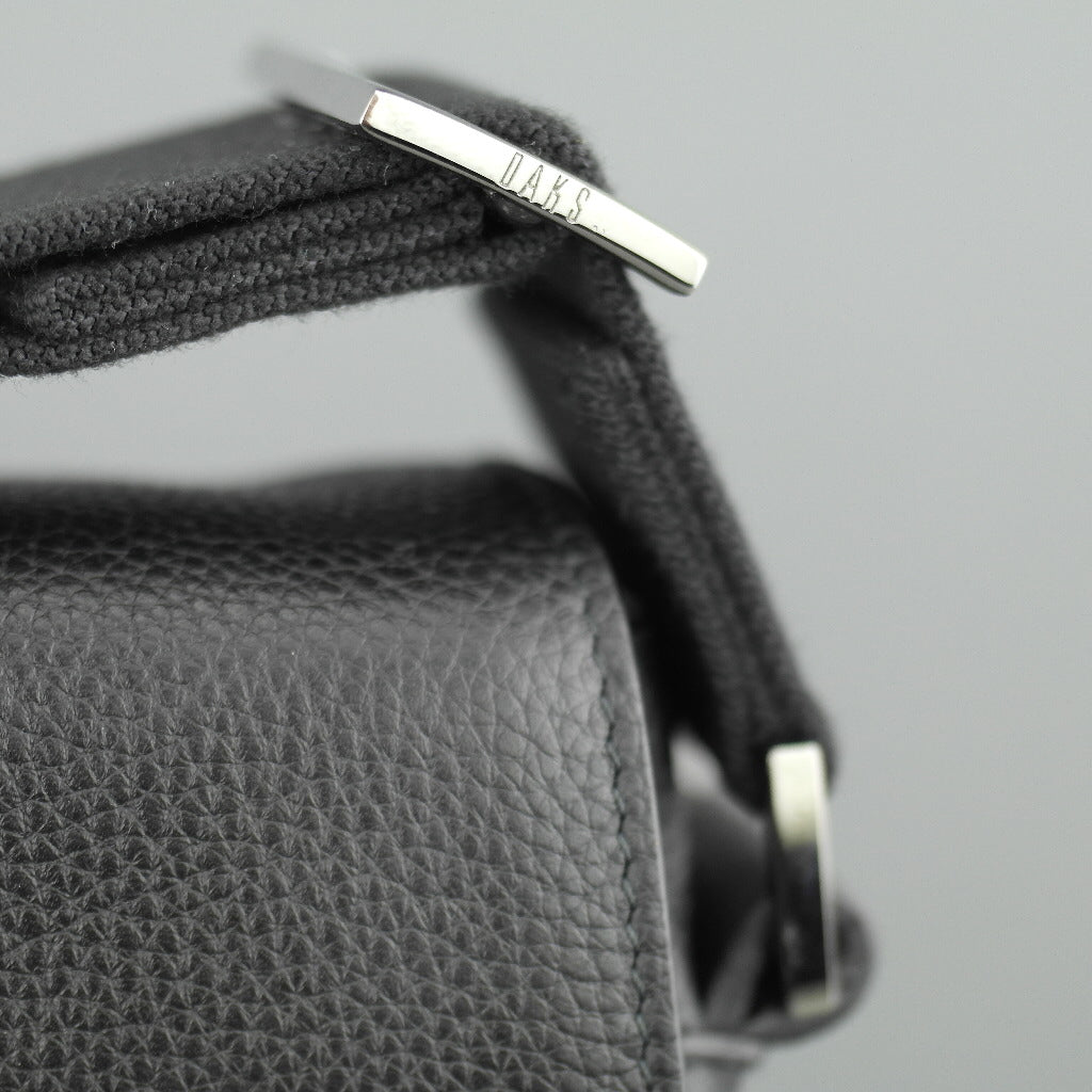 DAKS London Herren-Umhängetasche aus schwarzem echtem italienischem Leder