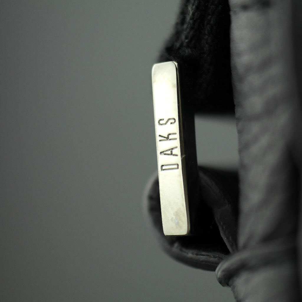DAKS London Herren-Umhängetasche aus schwarzem echtem italienischem Leder