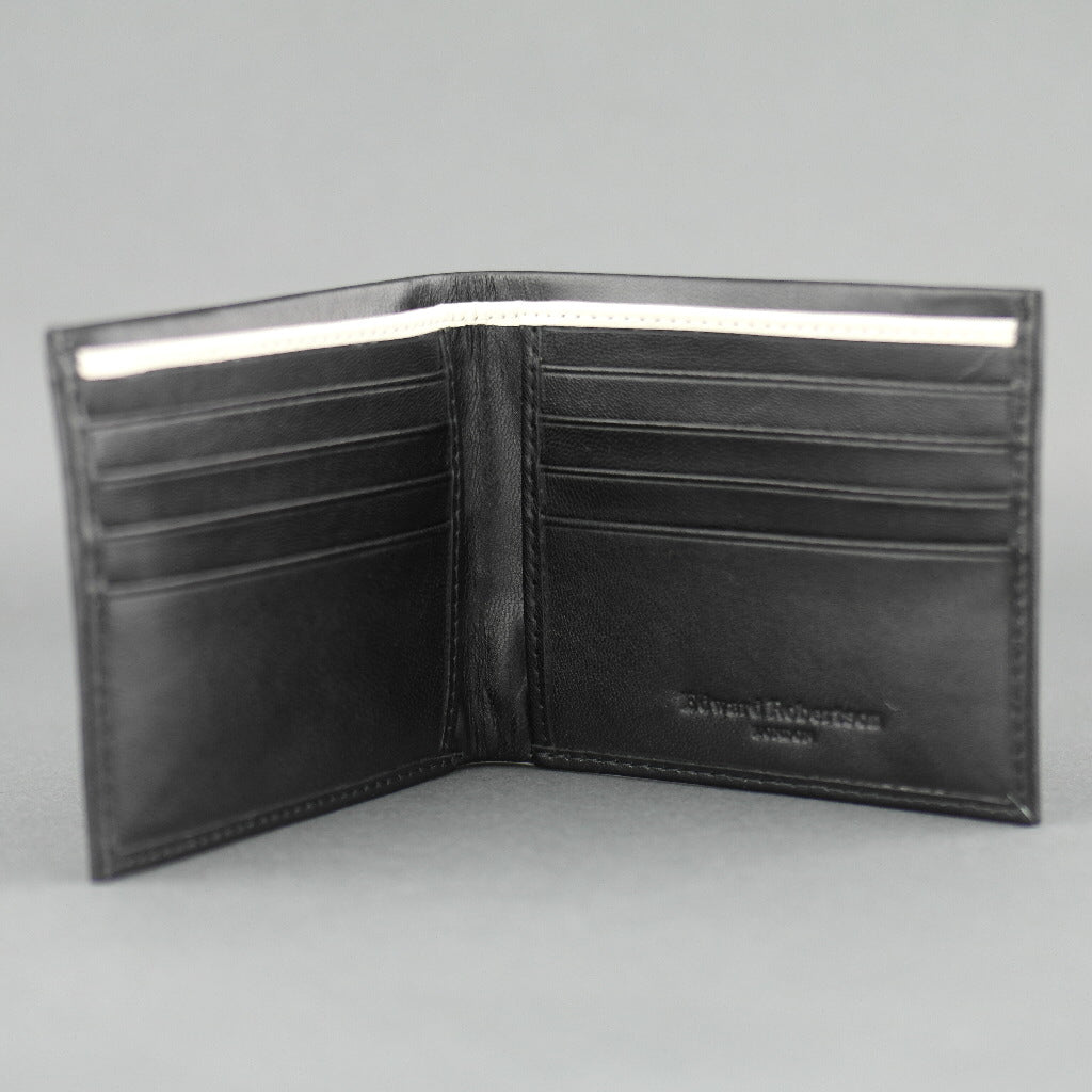 Edward Robertson London black goat leather wallet card holder