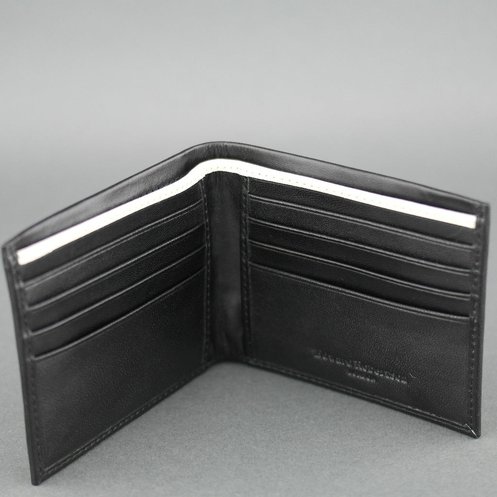 Edward Robertson London black goat leather wallet card holder