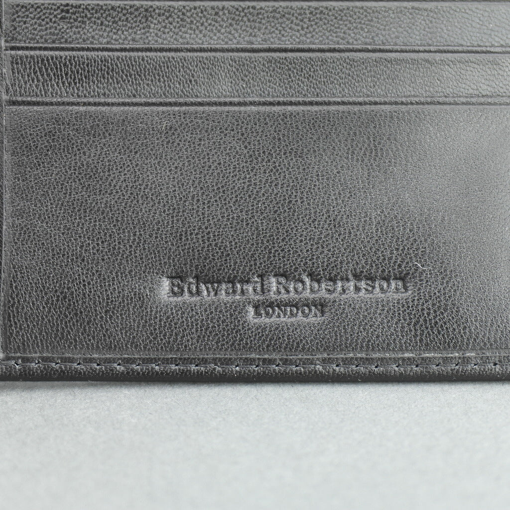Edward Robertson London black goat leather wallet card holder