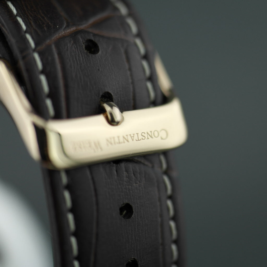 Constantin Weisz 35 jewels Gent's gold plated Automatic wrist watch Day Night and brown dial