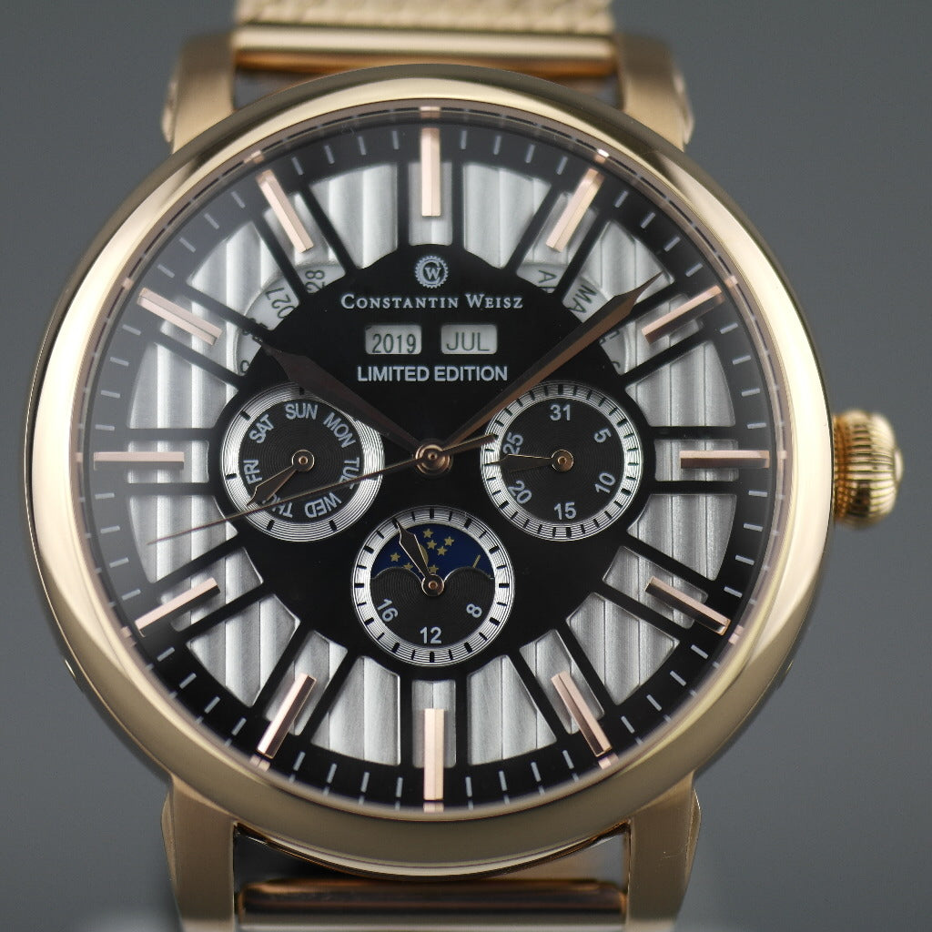 Constantin Weisz Limited Edition vergoldete Automatik-Armbanduhr Day Night