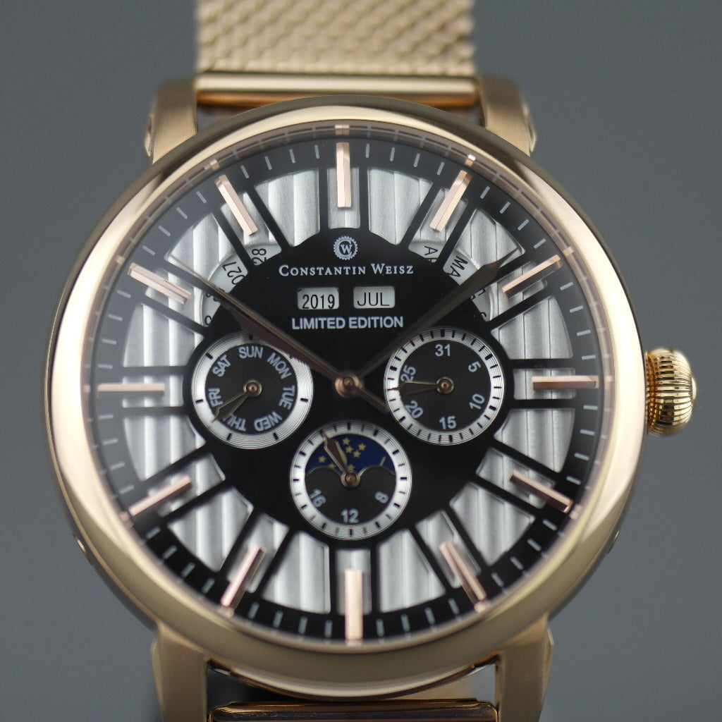 Constantin Weisz Limited Edition gold plated Automatic wrist watch Day Night