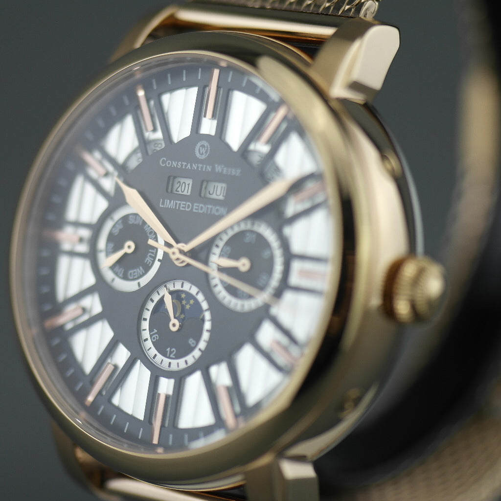 Constantin Weisz Limited Edition vergoldete Automatik-Armbanduhr Day Night