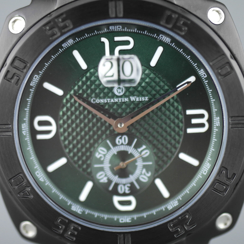 Constantin Weisz 20 Jewels Gent's Automatik-Armbanduhr, britisches Rase-grünes Zifferblatt und Lederarmband