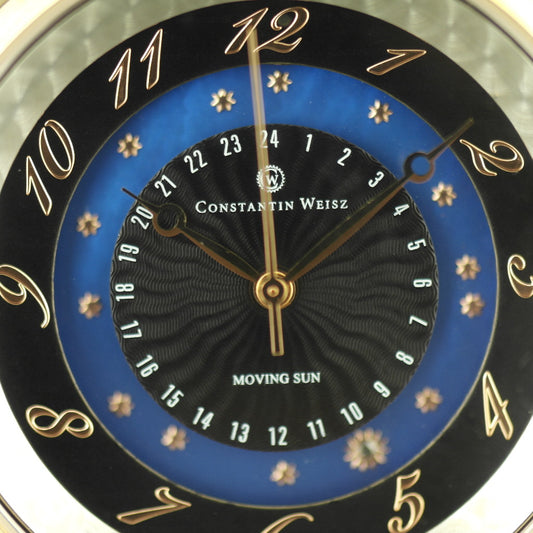 Constantin Weisz 35 Jewels vergoldete Automatik-Armbanduhr für Herren mit beweglicher Sonne und blauer Emaille