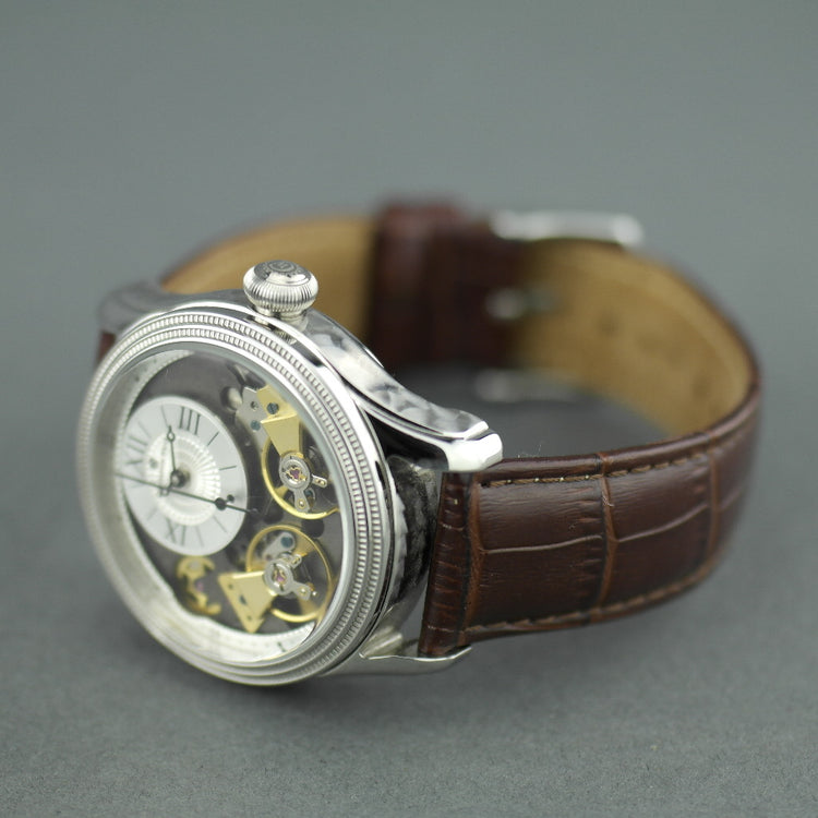 Constantin Weisz 40 jewels Gent's Automatic dual balance wheel wrist watch and leather strap