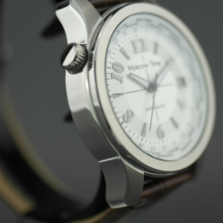Hora de Moscú un cronómetro mundial Reloj de pulsera automático para caballero