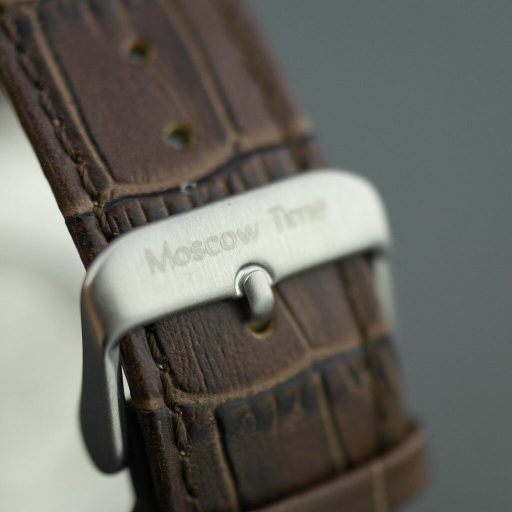 Hora de Moscú un cronómetro mundial Reloj de pulsera automático para caballero