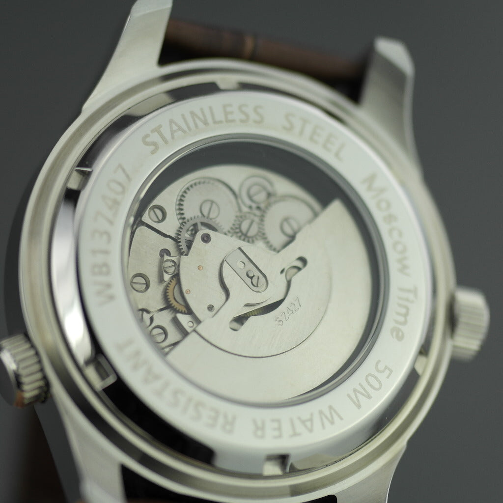 Hora de Moscú un cronómetro mundial Reloj de pulsera automático para caballero