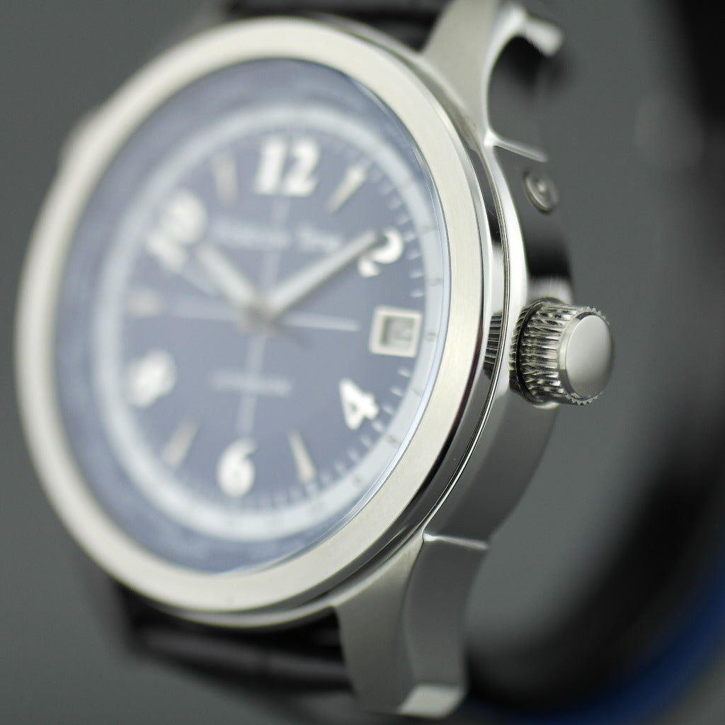 Moskauer Zeit, Weltzeituhr, 27 Steine, automatische Herrenarmbanduhr, blaues Zifferblatt 