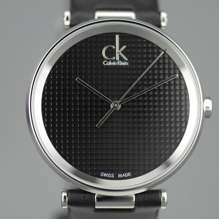 Calvin Klein Sight Quartz Black Dial Swiss wrist watch with leather strap