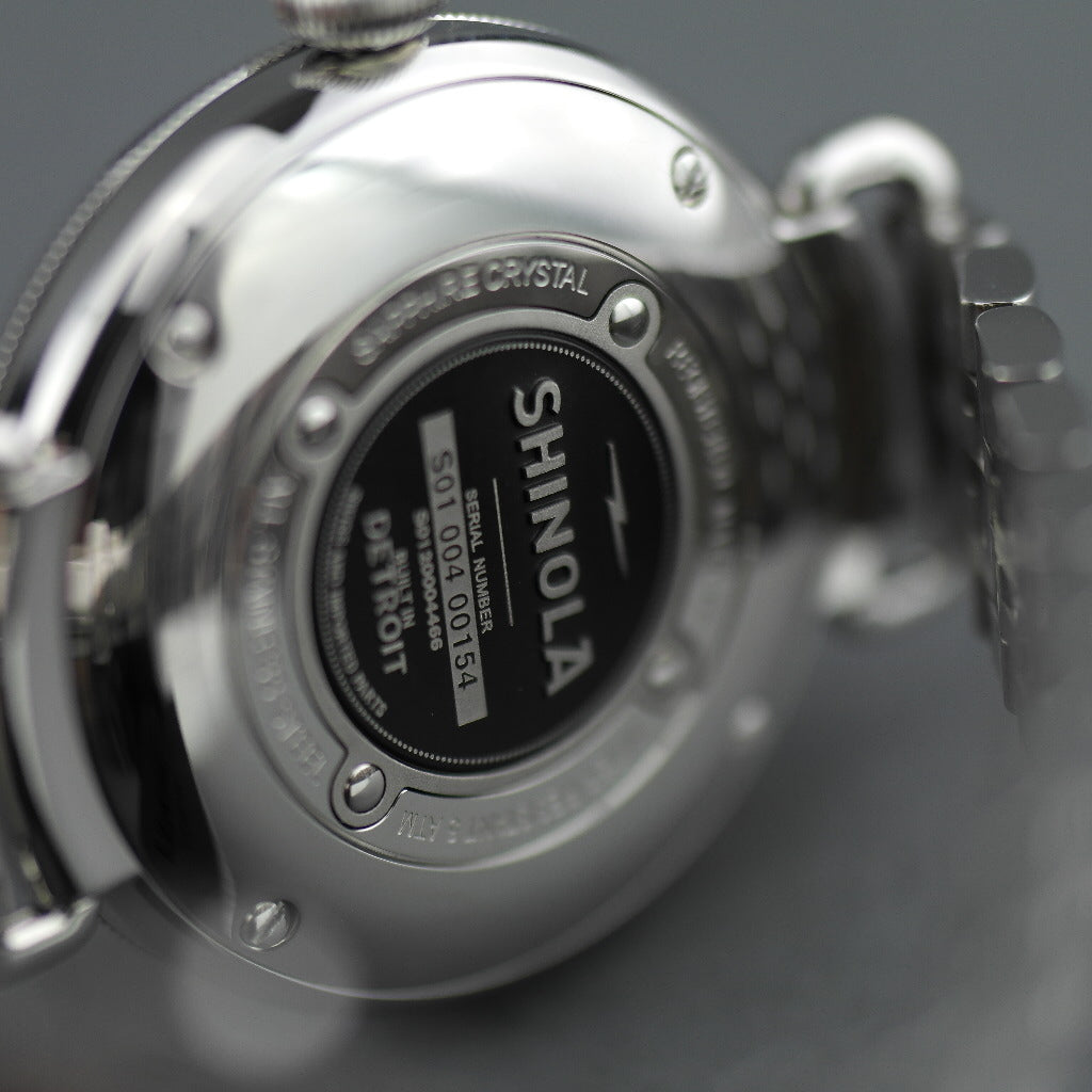 Shinola The Canfield wrist watch with sandy dunes of Michigan’s grey dial