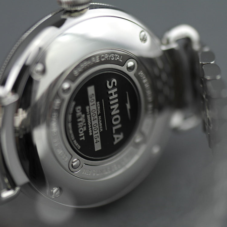 Shinola The Canfield Armbanduhr mit sandigen Dünen von Michigans grauem Zifferblatt