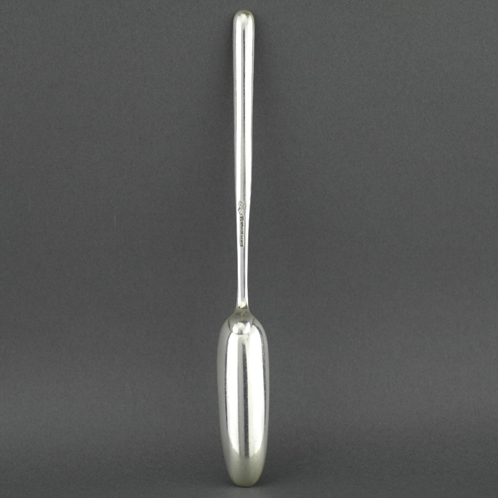 Antique Denmark Sterling silver Marrow Scoop spoon with enamel Cross Crest